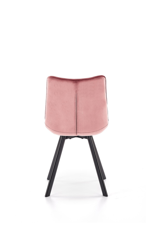 K332 krzesło nogi - czarne, siedzisko - różowy