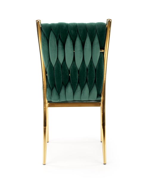 K436 krzesło ciemny zielony/złoty