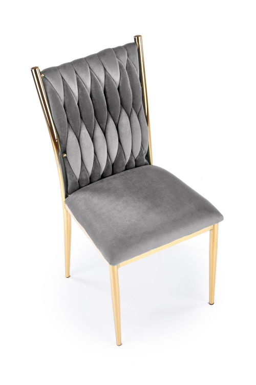 K436 krzesło popielaty/złoty