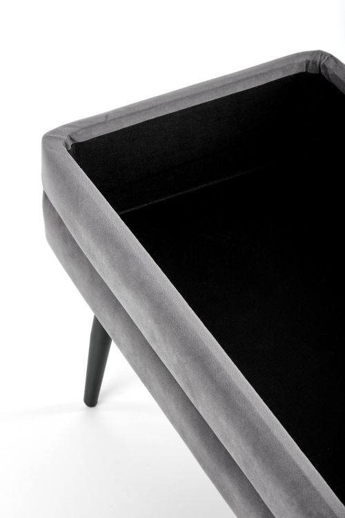 VELVA ławka popielaty/czarny z funkcją pojemnika