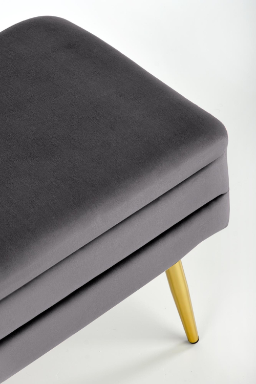 VELVA ławka popielaty/złoty z funkcją pojemnik