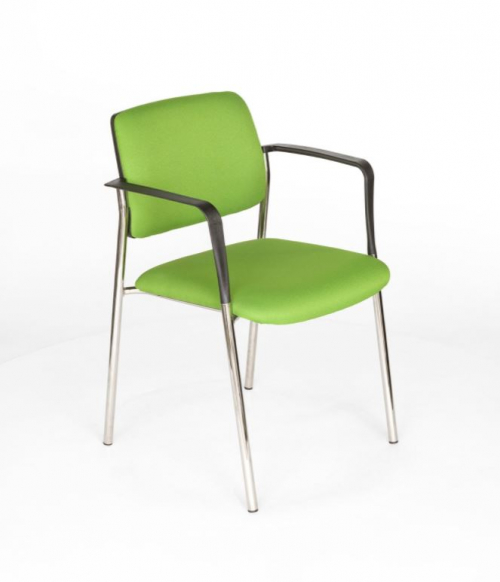 Krzesło Cube z podłokietnikami - stelaż 4 nóżki tapicerowane  