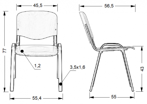 Krzesło konferencyjne TDC-07 BUK/sklejka