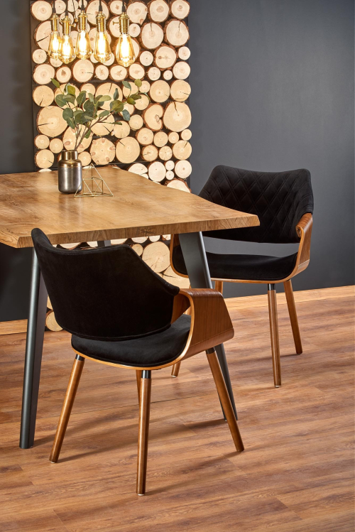 DICKSON stół rozkładany 150-210/90 cm, blat - naturalny, nogi - czarny