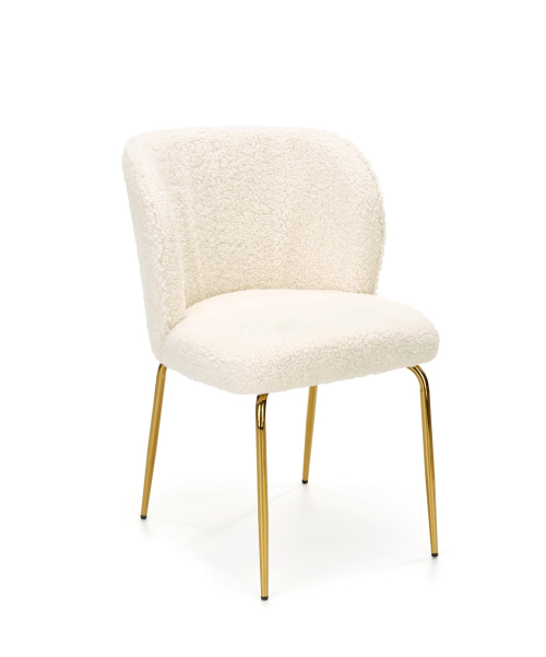 K474 krzesło kremowy-złoty
