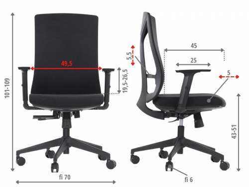 TONO Fotel obrotowy czarny