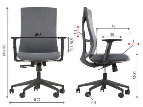 TONO Fotel obrotowy grafit