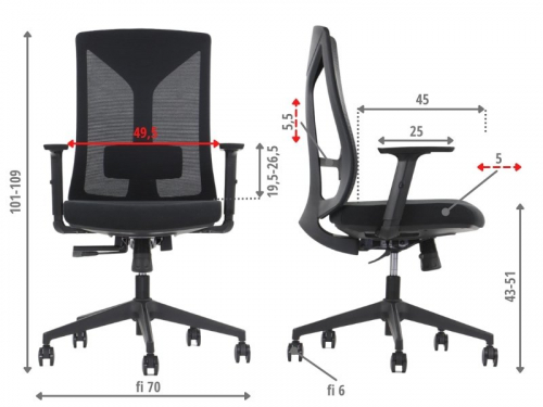 HAGER Fotel obrotowy czarny