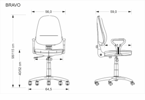 BRAVO fotel biurowy, popielaty, OBAN EF031