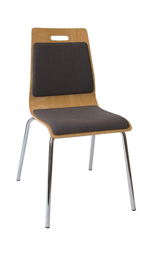 Krzesło LOTOS WOOD NSO z nakładką tapicerowaną na oparciu i siedzisku