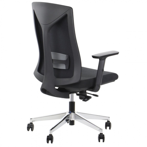 TONO Fotel obrotowy czarny podstawa chromowana