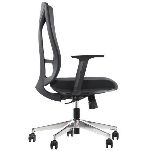 TONO Fotel obrotowy czarny podstawa chromowana