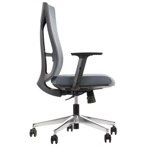 TONO Fotel obrotowy grafit podstawa chromowana
