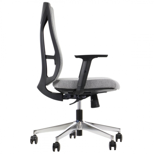 TONO Fotel obrotowy szary podstawa chromowana