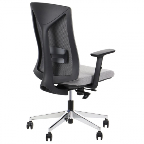 TONO Fotel obrotowy szary podstawa chromowana