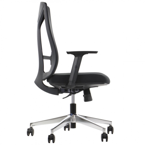 HAGER Fotel obrotowy czarny/podstawa chromowana