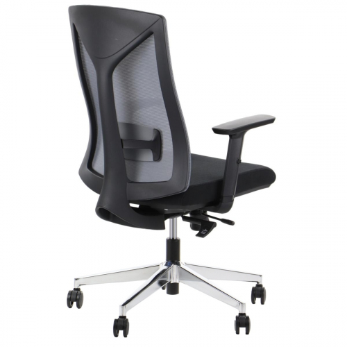 HAGER Fotel obrotowy czarno-szary podstawa chromowana