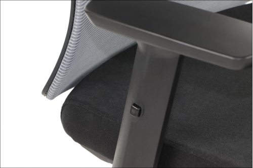 HAGER Fotel obrotowy czarno-szary podstawa chromowana