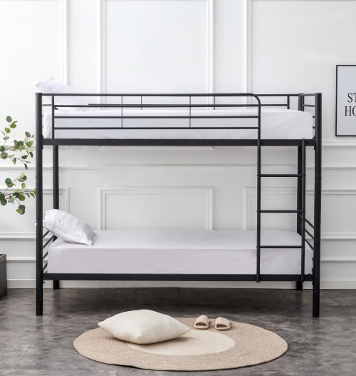 BUNKY łóżko piętrowe / opcja dwóch łóżek pojedynczych 90, czarny