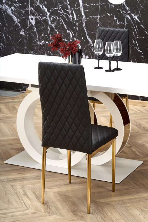 GALARDO stół rozkładany 160-200/90/76 cm,, biały / złoty