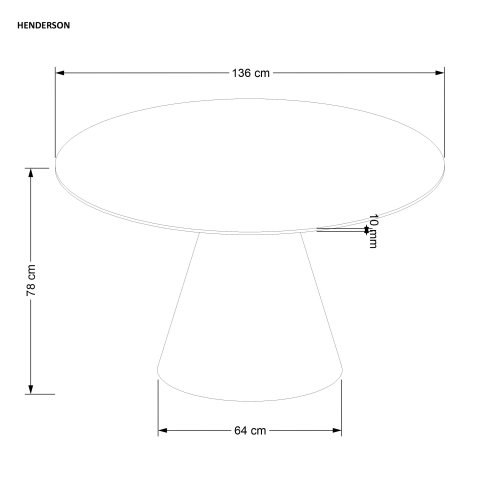HENDERSON stół okrągły fi 136/78 cm, orzechowy