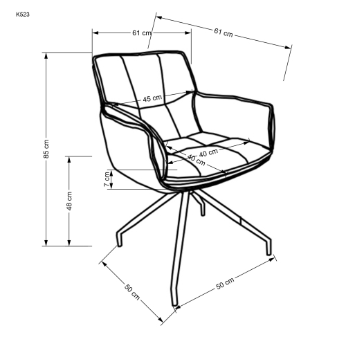 Krzesło konferencyjne obrotowe K523 popielaty / czarny