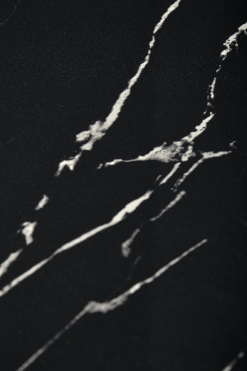 MOLINA stół okrągły fi 59/74 cm, czarny marmur / czarny / złoty