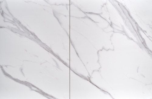 OSMAN stół rozkładany 160-220/90/77 cm, biały marmur / czarny