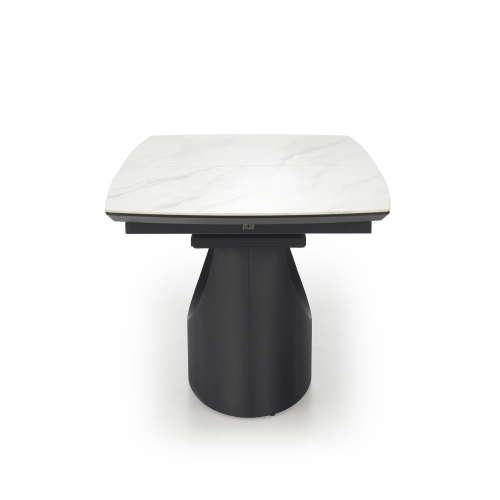 OSMAN stół rozkładany 160-220/90/77 cm, biały marmur / czarny