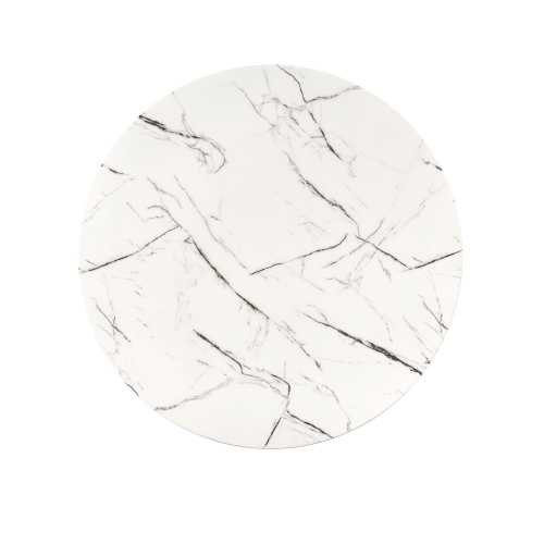 RAYMOND 2 stół fi 100/73 cm, blat - biały marmur, nogi - złoty