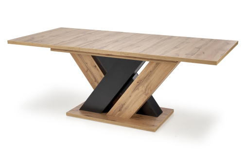 Stół rozkładany BRANDON 160-200/90 cm dąb wotan/czarny