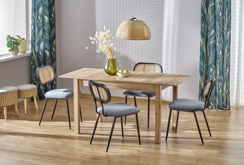 MAURYCY stół 118÷158/75/76 cm, kolor dąb craft