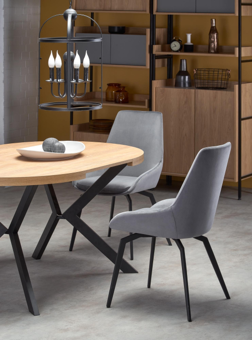 PERONI stół rozkładany 100-250/100/75 cm, dąb złoty - czarny