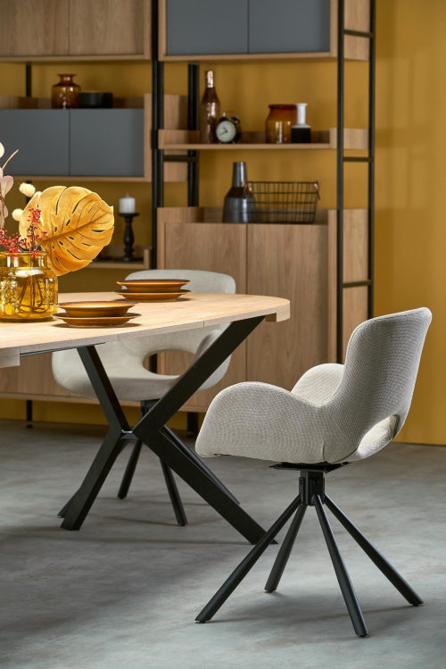 PERONI stół rozkładany 100-250/100/75 cm, dąb złoty - czarny