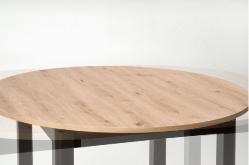 RINGO stół 102-142x102x76 cm, kolor blat dąb artisan, nogi - czarny