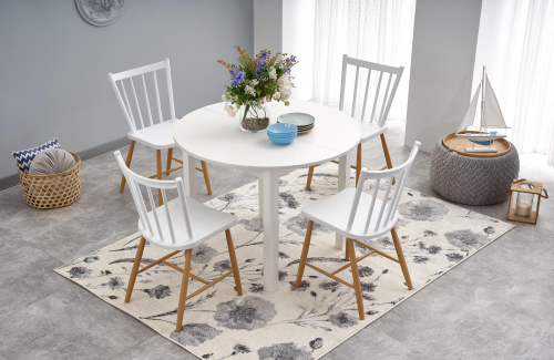 RINGO stół 102-142x102x76 cm, kolor blat - biały, nogi - biały