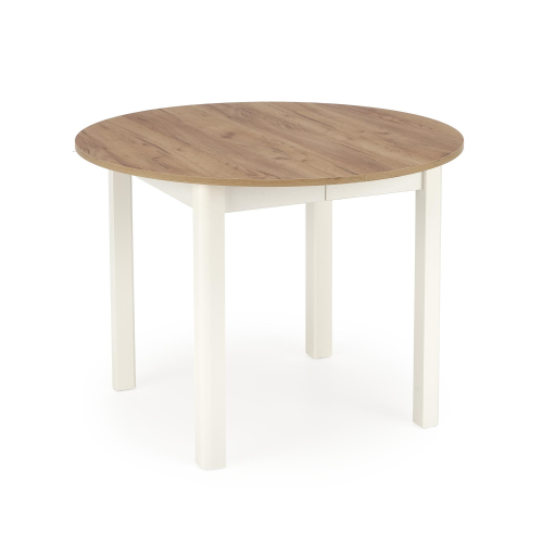 RINGO stół 102-142x102x76 cm, kolor blat dąb craft, nogi - biały
