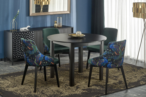 RINGO stół 102-142x102x76 cm kolor blat czarny, nogi - czarny