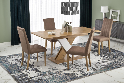 XARELTO stół rozkładany 130-175/85/76 cm, dąb lancelot - biały