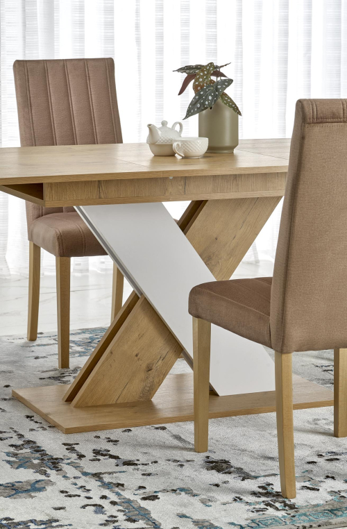 XARELTO stół rozkładany 130-175/85/76 cm, dąb lancelot - biały