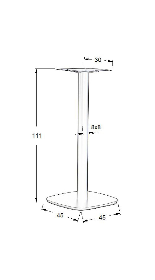 Podstawa do stolika SH-5002-5/H/B - czarna wysokość 111 cm 45x45 cm