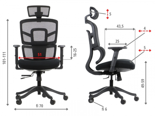 TREX Fotel biurowy obrotowy czarny
