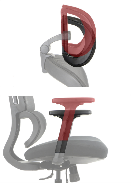 TREX Fotel biurowy obrotowy czarny podstawa aluminiowa