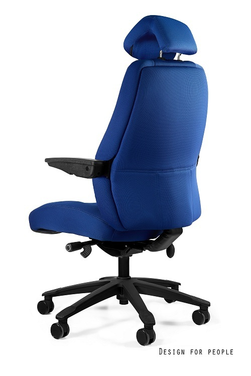 Fotel obrotowy dyspozytorski ATLAS z atestem do pracy 24/7 - czarny lub niebieski