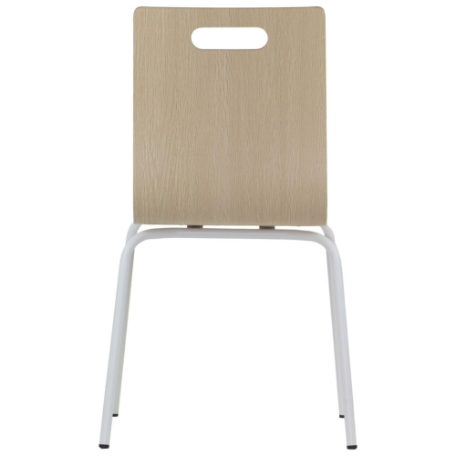 Krzesło WERDI A sklejka laminowana stelaż biały, kubełek naturalny