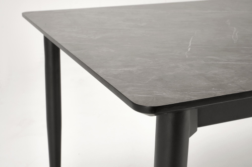 CHARLES stół rozkładany 180-260/90/76/80-170 cm; blat - popielaty marmur, nogi - czarny