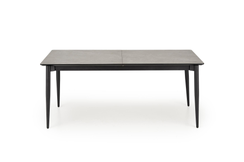 CHARLES stół rozkładany 180-260/90/76/80-170 cm; blat - popielaty marmur, nogi - czarny