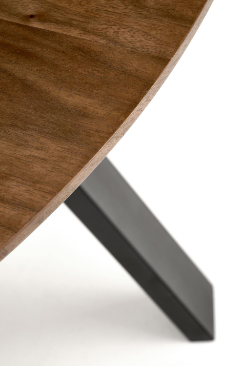 DANILO stół okrągły fi 120/74/65 cm, blat - orzechowy, nogi - czarny