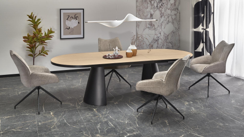 GIACOMO stół rozkładany 180-240/100/76/78 cm, blat - naturalny, noga - czarny