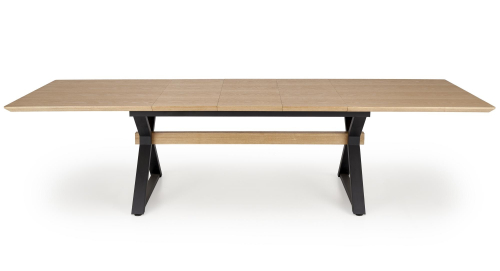 HENRY stół rozkładany 180-300/100/75/136 cm, blat - naturalny, nogi - czarny